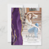 Papier Purple Agate Photo 2024 Faire-part de graduation (Devant)