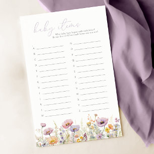 Papier Purple Baby In Bloom Fleur sauvage Baby Items Jeu