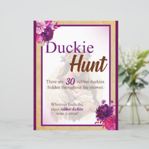 Papier Purple Boho Baby shower Chasse au canard Jeu