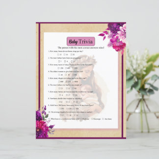 Papier Purple Boho Baby Trivia Jeu