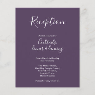 Papier Purple Budget Moderne Mariage Réception Circulaire