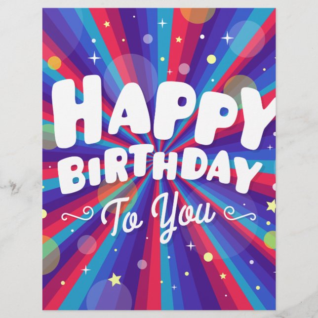 Papier Purple Color éclate heureux anniversaire pour vous (Devant)