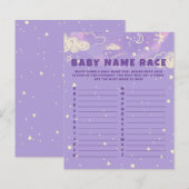 Papier Purple Dream Baby Name Race Baby shower Jeu (Devant / Derrière)