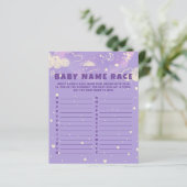 Papier Purple Dream Baby Name Race Baby shower Jeu (Debout devant)