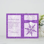 Papier Purple FAUX Parties scintillant Snowflakes Program (Debout devant)
