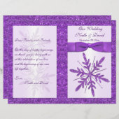 Papier Purple FAUX Parties scintillant Snowflakes Program (Devant / Derrière)