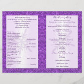 Papier Purple FAUX Parties scintillant Snowflakes Program (Dos)
