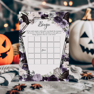 Papier Purple Floral Baby shower gothique Jeu de Bingo