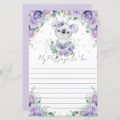 Papier Purple Floral Koala 1er Anniversaire Capsule Messa (Devant / Derrière)