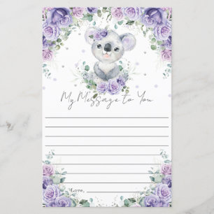 Papier Purple Floral Koala 1er Anniversaire Capsule Messa