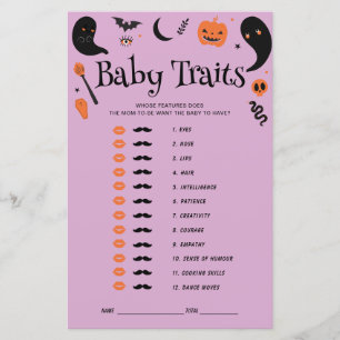Papier Purple Halloween Baby shower bébé Traits Jeu