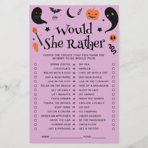 Papier Purple Halloween Baby shower Voudrait-Elle Plutôt
