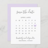 Papier Purple Heart Calender Budget Mariage Enregistrer l (Devant / Derrière)