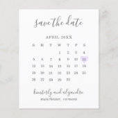 Papier Purple Heart Calender Budget Mariage Enregistrer l (Devant)