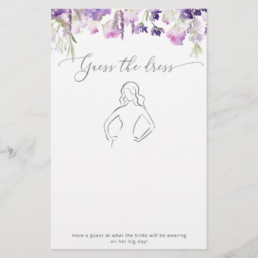 Papier Purple lavande fleur sauvage Devinez le jeu de rob (Devant)