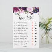 Papier Purple Lavender Floral Boho Fête des mariées Jeu (Debout devant)