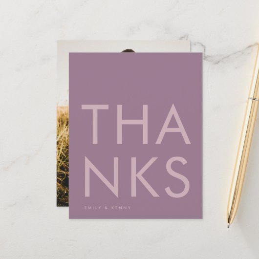 Papier Purple Lilac Moderne Monogramme Gras Mariage (Devant/Arrière en situation)