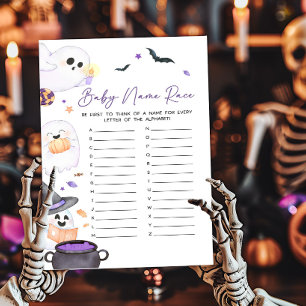 Papier Purple Little Boo Halloween Baby Name Race Jeu