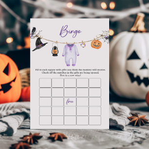 Papier Purple Little Boo Halloween Baby shower Bingo Jeu