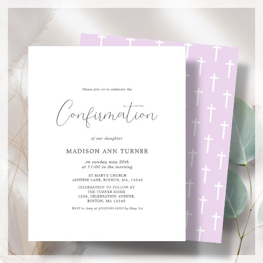 Papier Purple moderne | Confirmation de l'invitation budg