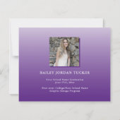 Papier Purple Ombre GRAD - Faire-part de graduation budgé (Dos)