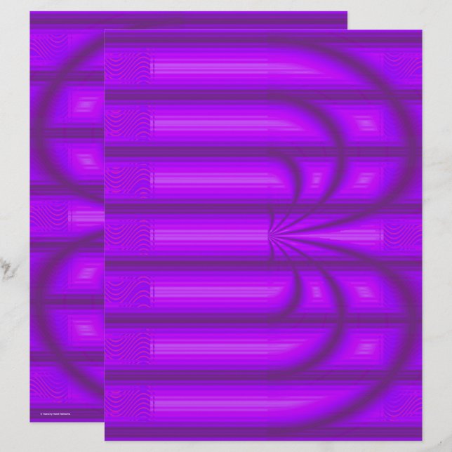 Papier Purple Retro Cathedral Scrapbook Paper 2-Sided Pag (Devant / Derrière)