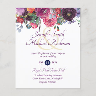 Papier Purple Sage Orange Rose Floral Invitations de mari