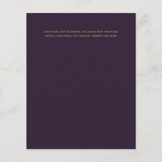 Papier Purple Turquoise Or Agate Budget Mariage Invite (Dos)