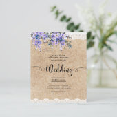 Papier Purple Wisteria Fleurs Mariage Rustic Kraft dentel (Debout devant)