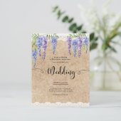 Papier Purple Wisteria Floral Mariage Rustique Kraft dent (Debout devant)