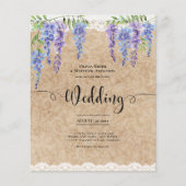 Papier Purple Wisteria Floral Mariage Rustique Kraft dent (Devant)