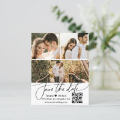 Papier qr code 3 photos collage enregistrer la date invit (Debout devant)