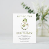 Papier QR Code Cute Dinosaur Hatching Bientôt Baby shower (Debout devant)