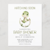 Papier QR Code Cute Dinosaur Hatching Bientôt Baby shower (Devant)