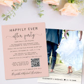 Papier QR Code Photo Blush Mariage Réception Invitation