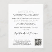 Papier QR Code Photo Mariage Réception Invitation (Dos)