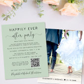 Papier QR Code Photo Sage Mariage Réception Invitation