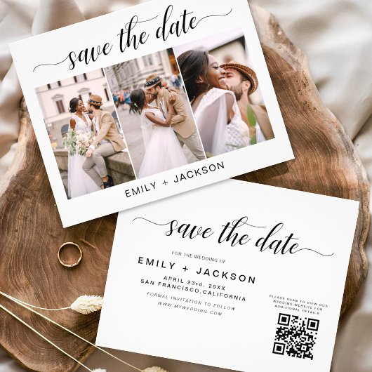Papier QR Code - Save Date Modern Invitation 3 Photo