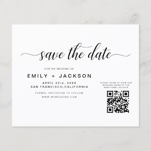 Papier QR Code - Save Date Modern Invitation 3 Photo (Dos)