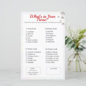 Papier Qu’y a-t-il dans votre sac à main? Jeu de mariage (Debout devant)