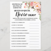 Papier Qu'a dit Groom dans le jeu de douche nuptiale bili (Dos)