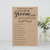 Papier Qu'a dit Groom douches nuptiales jeu bilingue (Debout devant)