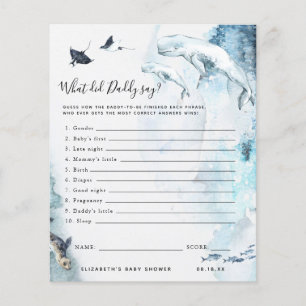Papier Qu'a dit papa ? Jeu Baby shower