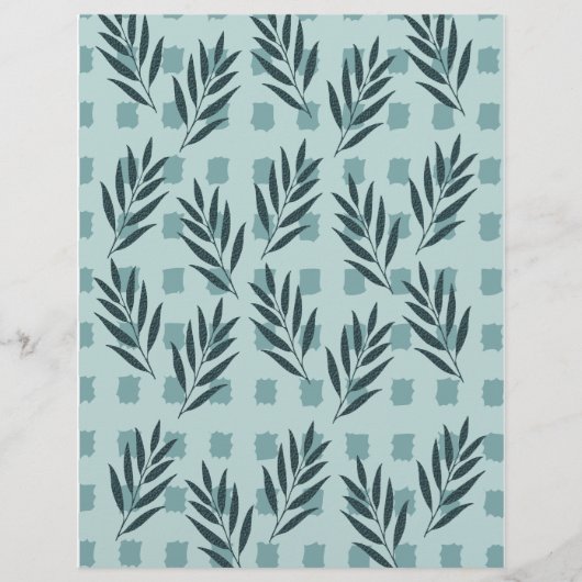 papier quadrillé Blue Leaf (Devant)