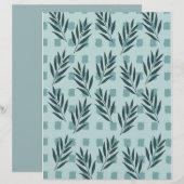 papier quadrillé Blue Leaf (Devant / Derrière)