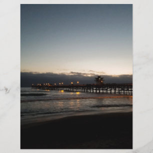 Papier quai de san clemente la nuit océan californie