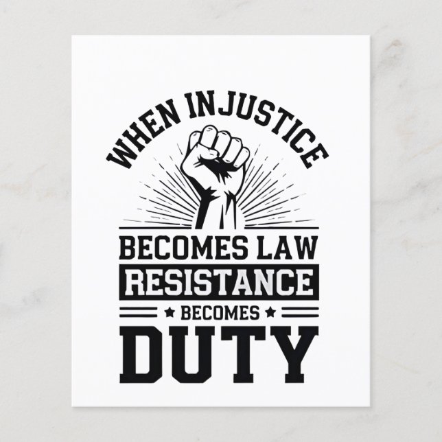 Papier Quand l'injustice devient loi, la résistance devie (Devant)