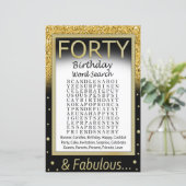 Papier Quarante Anniversaire Mot de recherche Jeu (Debout devant)