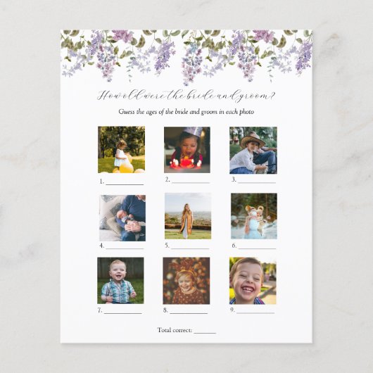 Papier Quel Âge Avaient-Ils À Fête des mariées Jeu (Devant)