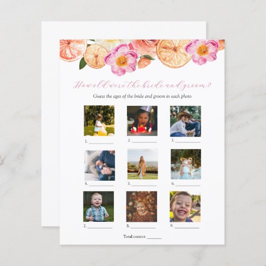Papier Quel Âge Avaient-Ils À Fête des mariées Jeu (Devant / Derrière)